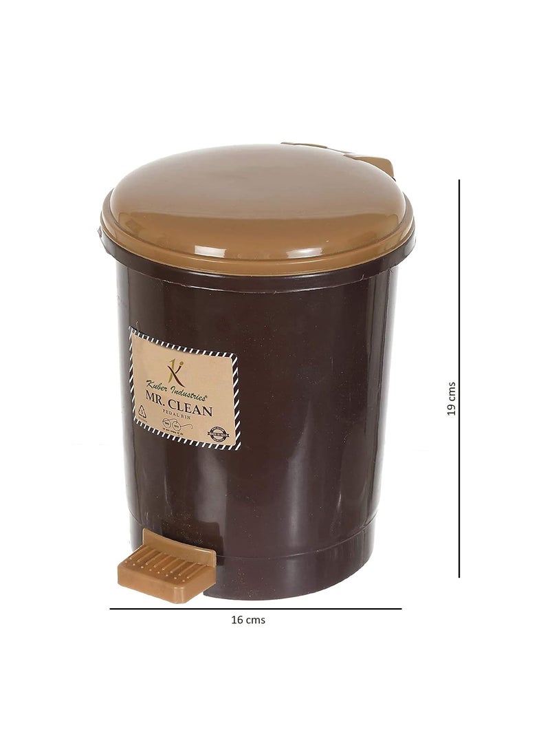 Kuber Industries Kuber Industries 25 Liter Mini Desktop Trash Bin with Lid Tiny Garbage Trash Bin Brown  - Image 5