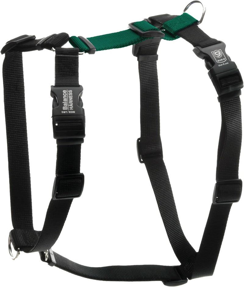 Blue-9 Buckle-Neck Balance Harness, Fully Customizable Fit No-Pull Harness, Ideal for Dog Training and Obedience, Made in The USA, Hunter Green, Medium - Image 1