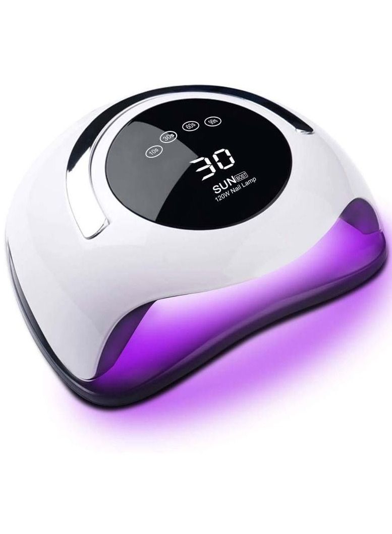 Sun 120W UV LED Nail Lamp, LED Nail Light Fast Nail Dryer for Gel Polish Manicure Professional Gel UV Light Nail Curing Lamp with 4 Timers, Auto Sensor Gel Nail Polish UV Light for Salon and Home Use - Image 2