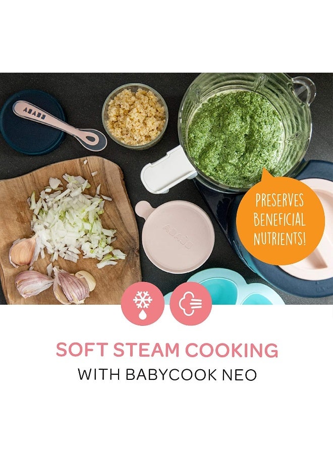 BEABA Babycook Neo Baby Food Maker 4 In 1 : Food Processor, Blender And Cooker Soft Steamer Cooking Quick Homemade Baby Food Glass Bowl Stainless Steel Tub Night Blue  - Image 4