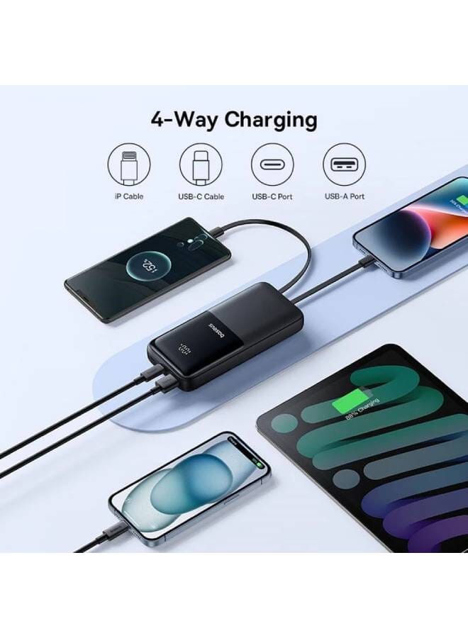 بيسوس بطارية متنقلة بقوة 22.5 واط سعه 10000 ملي امبير 10000 mAh أسود - Image 2