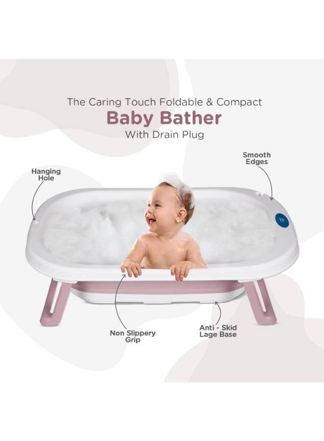 mee mee Foldable Baby Bath Tub with 3 Adjustable Positions – Pink - Image 3