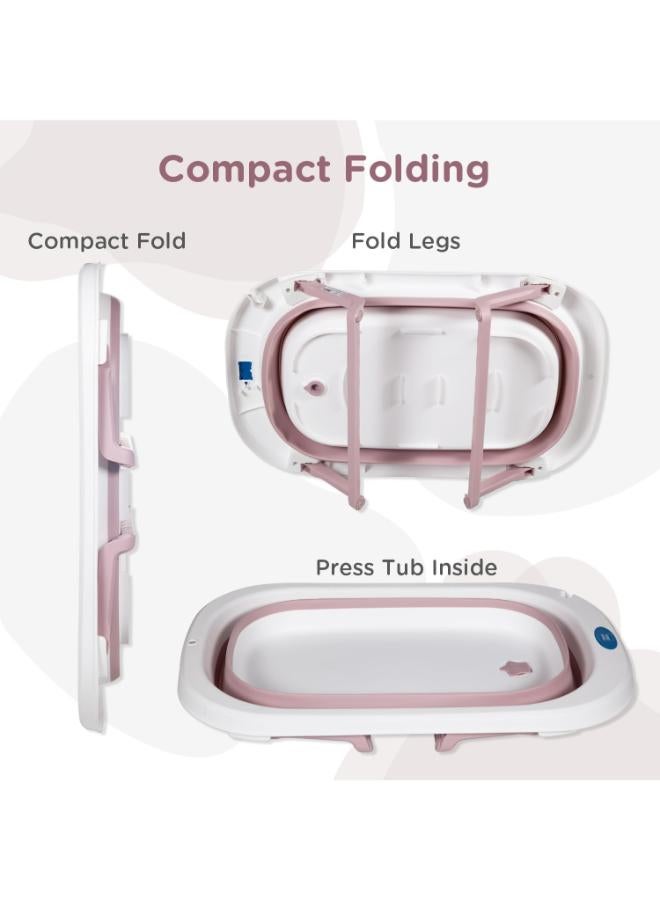 mee mee Foldable Baby Bath Tub with 3 Adjustable Positions – Pink - Image 4