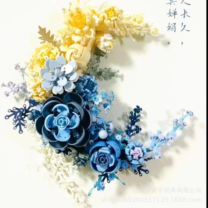 Rose Bouquet Plant Potted Ornaments Boys And Girls Gift Toys Compatible Lego Small Particles Building Blocks Sale - Image 2
