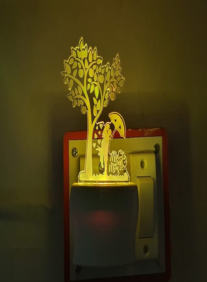 UKANI 7 Colour Changing 3D Illusion Love Couple with Umbrella Under Tree Design Night Lamp (Multicolour, 3 Inch) - Image 3