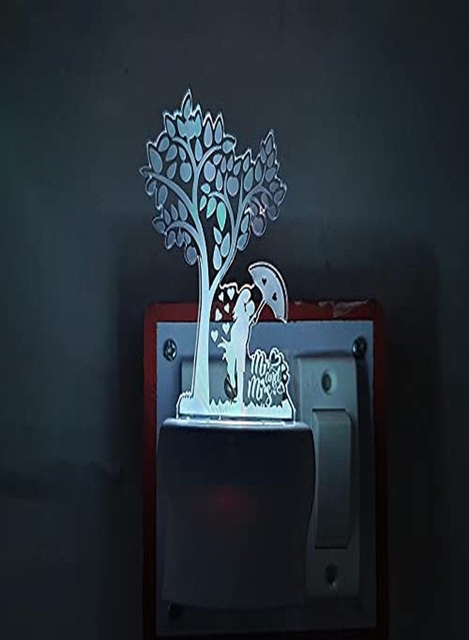 UKANI 7 Colour Changing 3D Illusion Love Couple with Umbrella Under Tree Design Night Lamp (Multicolour, 3 Inch) - Image 5