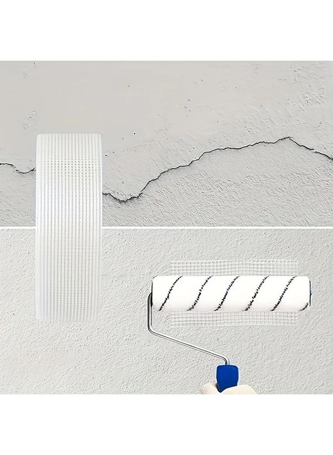 White Glass Fiber Self Adhesive Mesh Tape 1181.1 Inch Wall Crack Repair Thermal Insulation - Image 5
