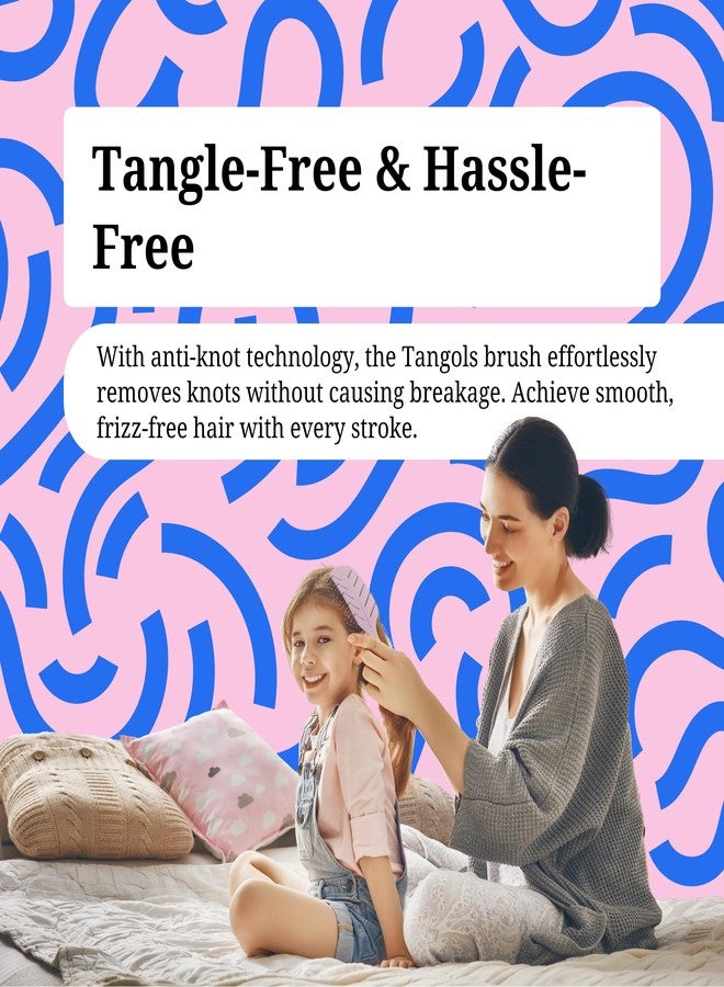 Farenheit Tangols Soft Detangling Hair Brush - Soft Hair Brush for Kids & Adults with Ultra-Soft Anti Knot Nylon Bristle, Eco-Friendly Tangle-Free Styling for Dry, Wet, Curly & for All Hair Types(Pink) - Image 3