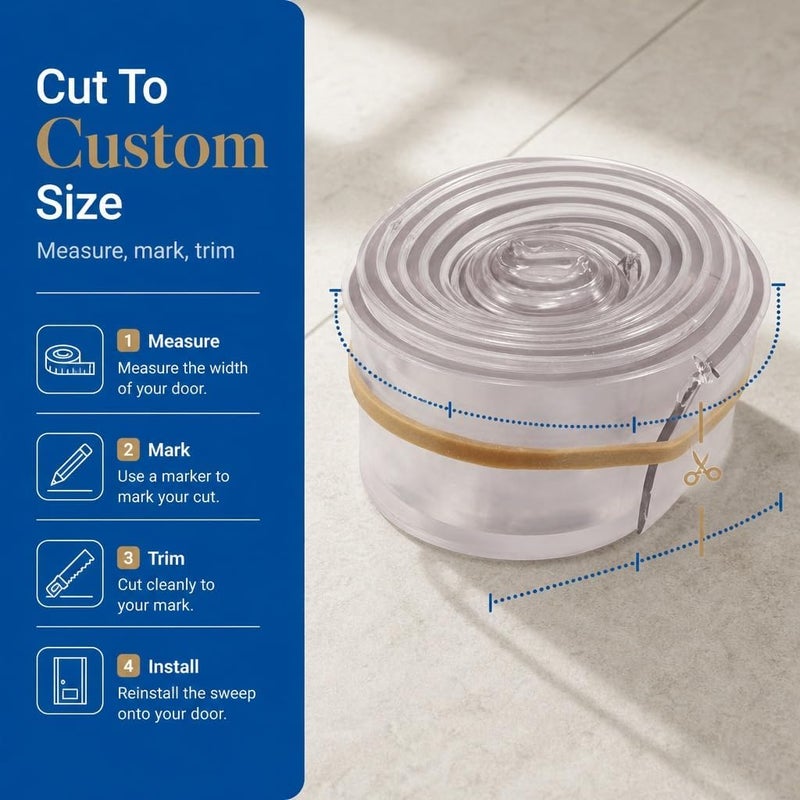 Prime-Line M 6211 Shower Door Bottom Sweep, 36 In. x 1 In. Vinyl Strip, Clear - Image 2