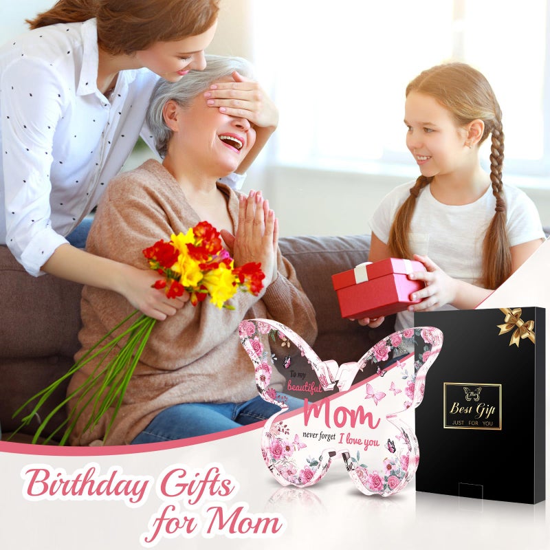 Eletorot Mothers Day Gifts for Mom from Daughter Son: Eletorot Unique Birthday Gifts, Butterfly-Shaped Acrylic Keepsake Decorations, 5x3.8 inch Valentines Day Presents Ideas for Love Mom Grandma Wife - Image 2
