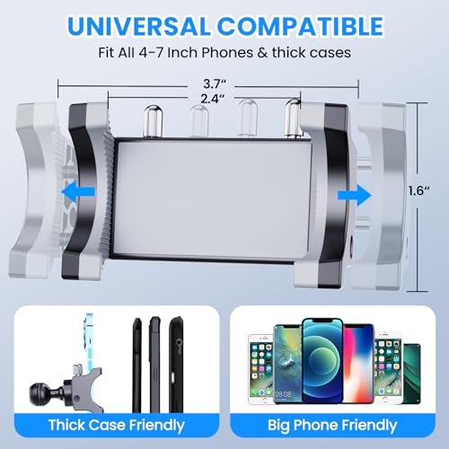 DIAMOOKY Upgraded Metal Phone Mount for Jeep Wrangler JL JLU 2018-2023 and Gladiator JT 2020 2021 2022 2023 Phone Holder Dash Mount System Kit Dashboard Accessories Driver Side (Not for 4xe) - Image 4