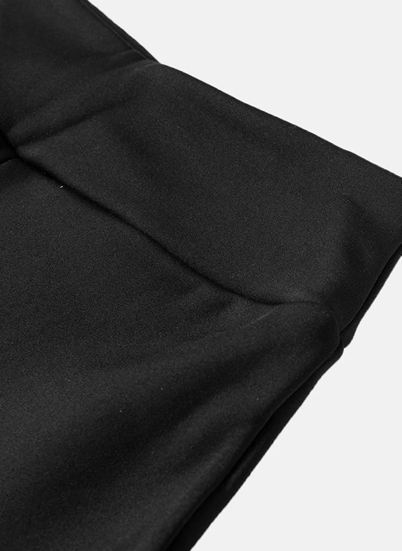 YUNIQEE Black Wide Leg Casual Trousers