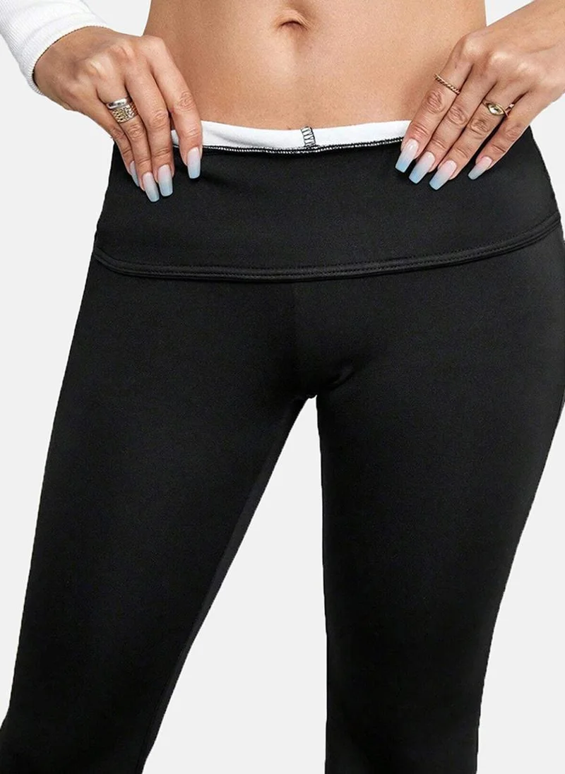 YUNIQEE Black Wide Leg Casual Trousers