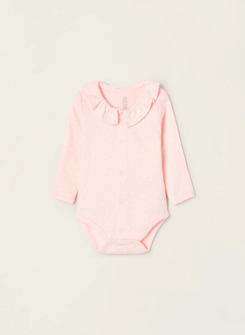 Zippy Zippy Star & Crown Cotton Bodysuit With Integrated Glove For Baby Girls