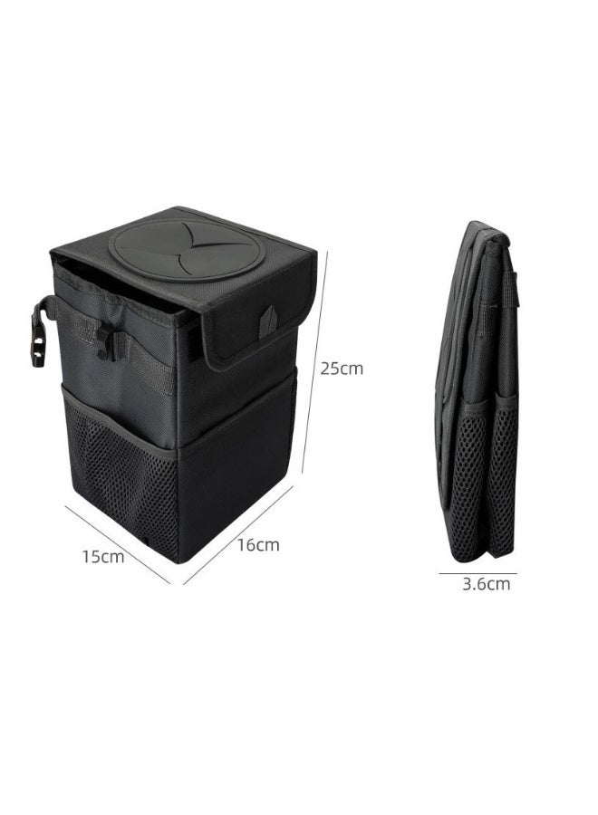 Waterproof Car Trash Can Car Trash Can with Lid Collapsible Automotive Truck Organizer and Storage Bag Car Accessories - Image 2