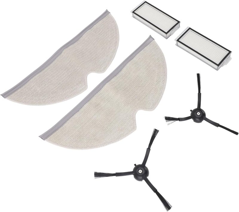Replacement for Q8 Maximum Sweeping Robot Accessory Kit, 2pcs Mopping Cloths 2pcs Filters 2pcs Side Brushes, High - Efficiency HEPA Filter and ABS Brush for Robotic Vacuum Cleaner - Image 4