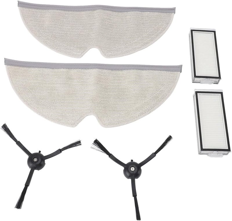 Replacement for Q8 Maximum Sweeping Robot Accessory Kit, 2pcs Mopping Cloths 2pcs Filters 2pcs Side Brushes, High - Efficiency HEPA Filter and ABS Brush for Robotic Vacuum Cleaner - Image 1