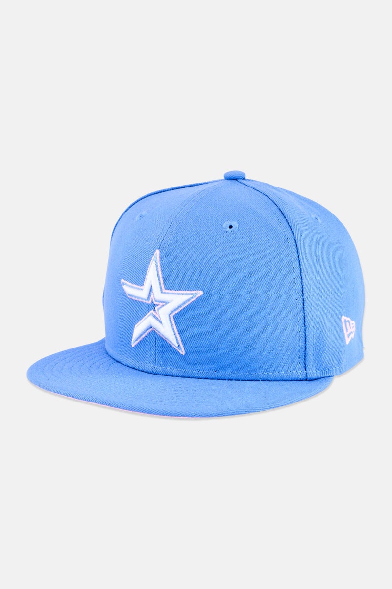 New Era x MLB Men Houston Astros Fitted Cap, Sky Blue - Image 1