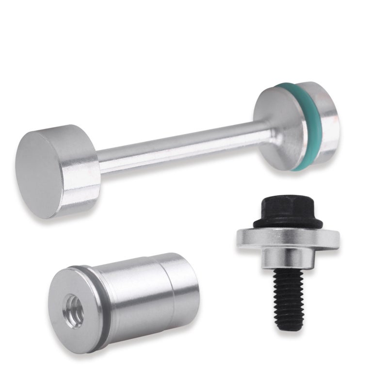 Oil Diverter Barbell: Silver Aluminum With Excellent Durability Corrosion Resistance - Barbell-Shaped Design For Secure Fixation Oil Pickup Tube Hold Down for GM Gen III & IV LS Engines - Image 1