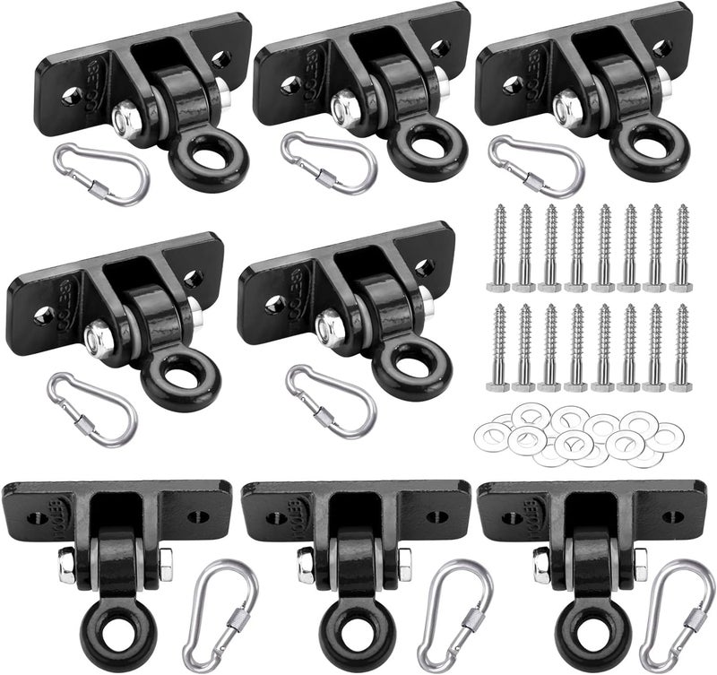 BETOOLL Heavy Duty Swing Hangers Swing Set Hardware Playground Porch Yoga Seat Trapeze Wooden Sets Indoor Outdoor Set of 8