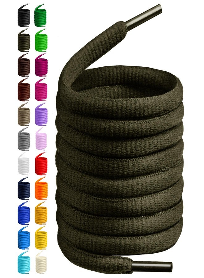 Birch THE BIRCH & CO. BRAND BIRCH's Oval Shoelaces 27 Colors Half Round 1/4" Shoe Laces 4 Different Lengths (29.5" (75cm) - S, Camouflage Green) - Image 1