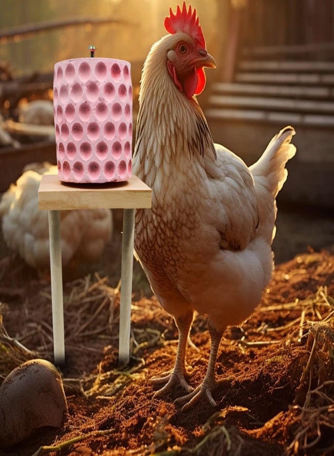 MHLLGN Chicken Coop Accessories, Beak Grinding Calcium Stone with Woodem Stake, Chicken Enrichment Toys, Chicken Coop Toys for Hens, Ducks, Geese, Turkeys, Poultry - Image 5