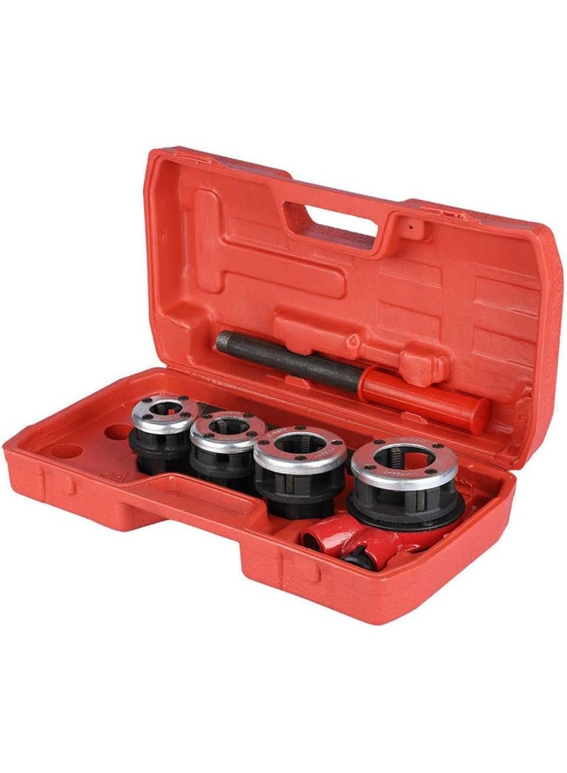 LXB Pipe Threader Kit, 1/2" 3/4" 1" 1-1/4" Pipe Knife Cut Plumbing Shear Threader Tool, Manual Ratchet Plumber Pipe Threading Tool Kit with Portable Storage Case - Image 5