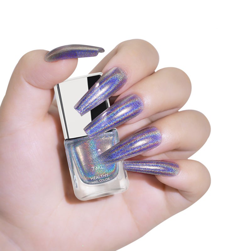 Laser sequin nail polish glue  purple - Image 1