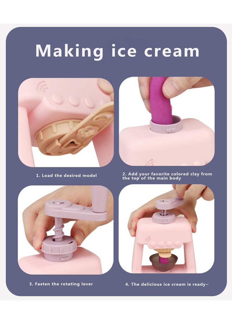 Loquat Diy Ice Cream Machine with Slime Kit Kids Color Mud Non-Toxic Non-Sticky Clay Plasticine - Image 3