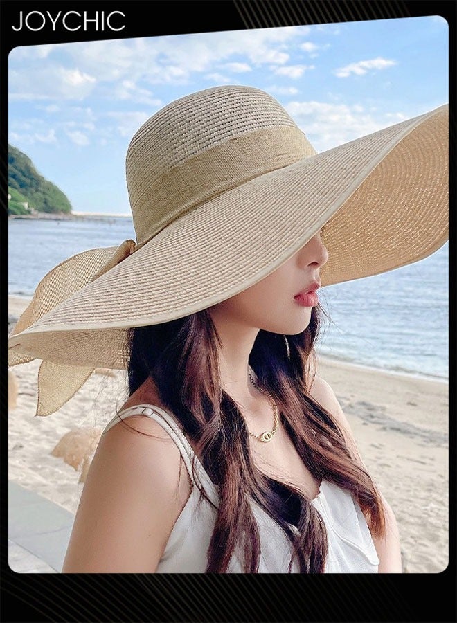 Joychic قبعة سفر عصرية للنساء صيفية ذات حواف عريضة لحماية من الشمس خفيفة الوزن قابلة للطي للاستخدام في الهواء الطلق على الشاطئ - Image 2