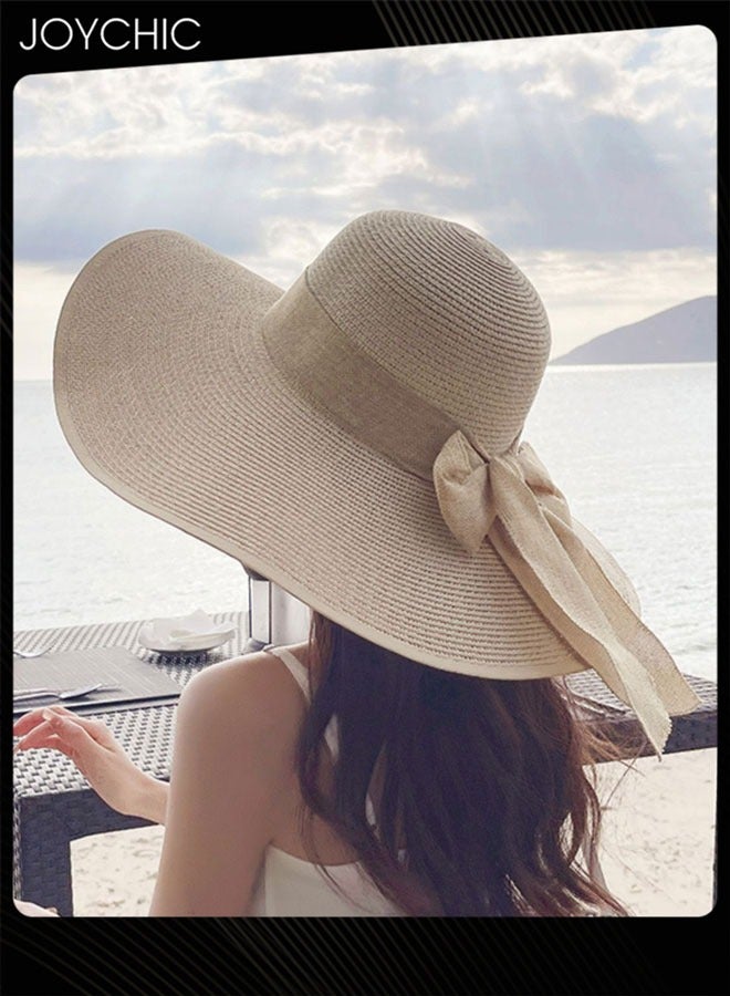 Joychic قبعة سفر عصرية للنساء صيفية ذات حواف عريضة لحماية من الشمس خفيفة الوزن قابلة للطي للاستخدام في الهواء الطلق على الشاطئ - Image 4