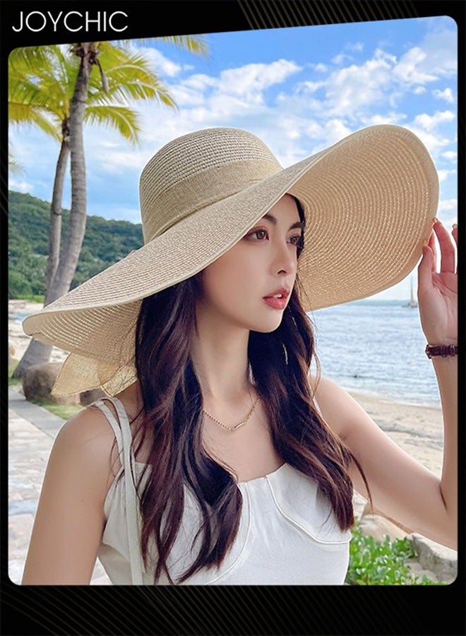 Joychic قبعة سفر عصرية للنساء صيفية ذات حواف عريضة لحماية من الشمس خفيفة الوزن قابلة للطي للاستخدام في الهواء الطلق على الشاطئ - Image 3