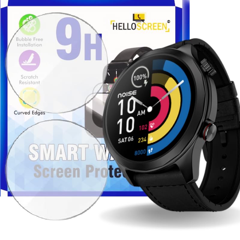 HELLOSCREEN Smartwatch Screen Protector Guard For Noise Twist pro (1.4" inch) (2 pack) - 9H Hardness, Unbreakable TPU Film (NOT A TEMPERED GLASS) - Image 1