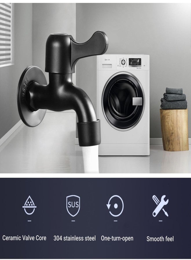 LiebeWH Black Wall Mounted 304 Stainless Steel Outdoor Water Tap for Garden and Bathroom (Mop Sink Faucet) - Image 3