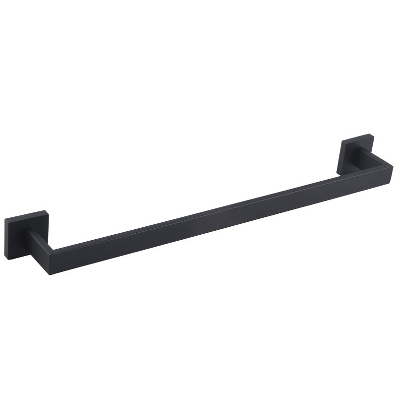 Angle Simple Bath Towel Bar 23.74", Angle Simple Stainless Steel Bathroom Towel Holder, Shower Towel Rod, Single Towel Hanger Bar, Clothing Towel Rack for Wall, Matte Black - Image 1