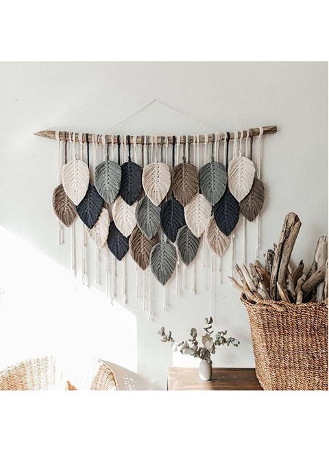 Macrame feather Wall Hanging Boho Leaves Macrame Tapestry Wall Decor Handmade