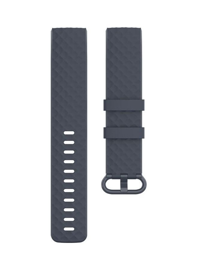 BGM Buckle Detail TPU Replacement Band For Fitbit Charge 4/Charge 3/Charge 3 SE Blue - Image 2