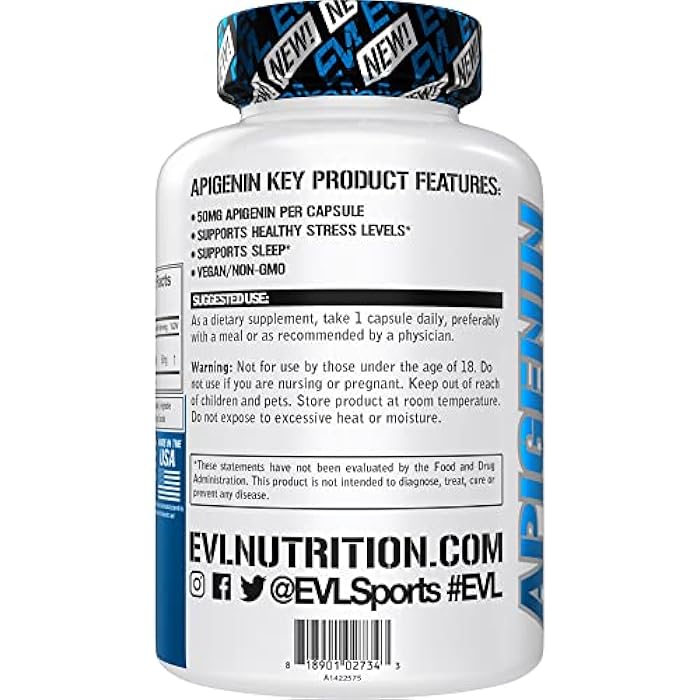 Evlution Apigenin Supplement from Chamomile Extract - Relaxing Apigenin 50mg per Serving for Stress & Mood Support Nutrient Nutrition Vegan Non-GMO Herbal Sleep Supplement (30 Servings) - Image 3