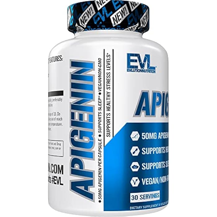 Evlution Apigenin Supplement from Chamomile Extract - Relaxing Apigenin 50mg per Serving for Stress & Mood Support Nutrient Nutrition Vegan Non-GMO Herbal Sleep Supplement (30 Servings) - Image 4