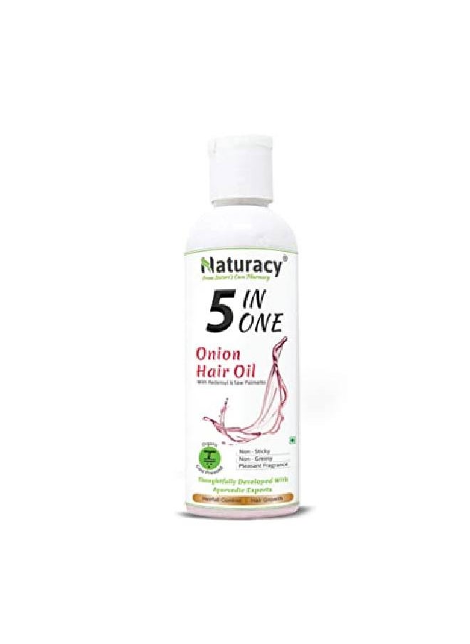 Naturacy 5 In One Onion Hair Oil For Hair Fall Control & Hair Growth (100 ml)  - Image 2
