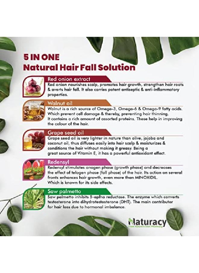 Naturacy 5 In One Onion Hair Oil For Hair Fall Control & Hair Growth (100 ml)  - Image 5