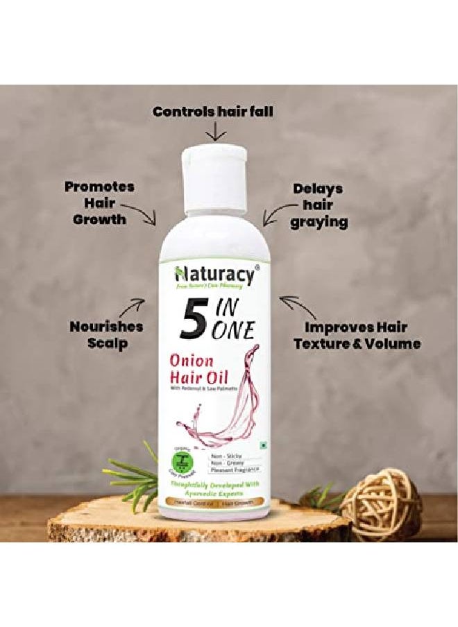 Naturacy 5 In One Onion Hair Oil For Hair Fall Control & Hair Growth (100 ml)  - Image 3