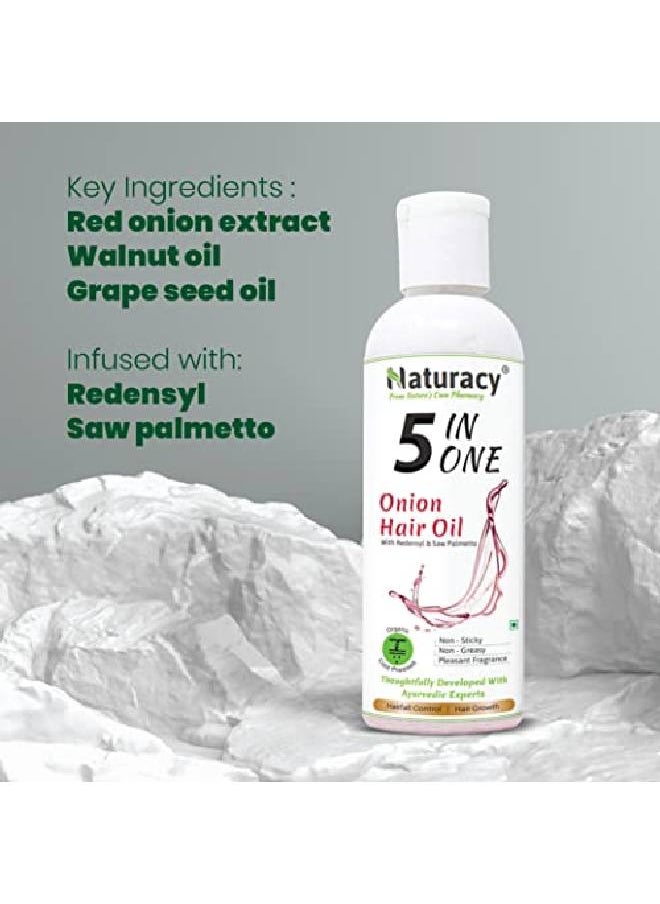 Naturacy 5 In One Onion Hair Oil For Hair Fall Control & Hair Growth (100 ml)  - Image 4