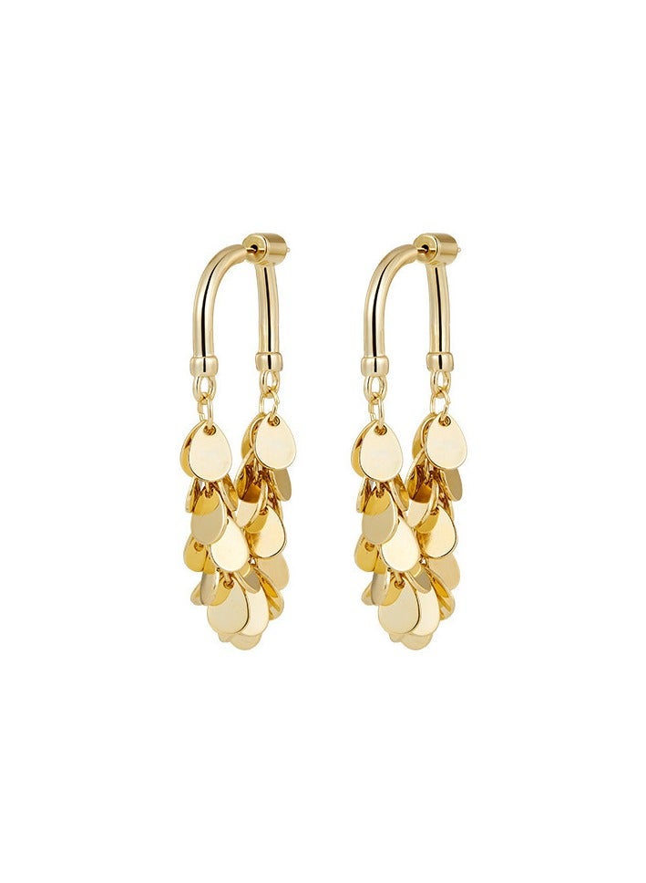 Trendy Golden Silver Pin Earrings Earrings  - Image 1