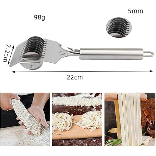 faas Stainless Steel Noodle Lattice Roller Docker Dough Cutter Kitchen Gadgets Cooking Baking Pastry Tools(Pack of 1) - Image 4