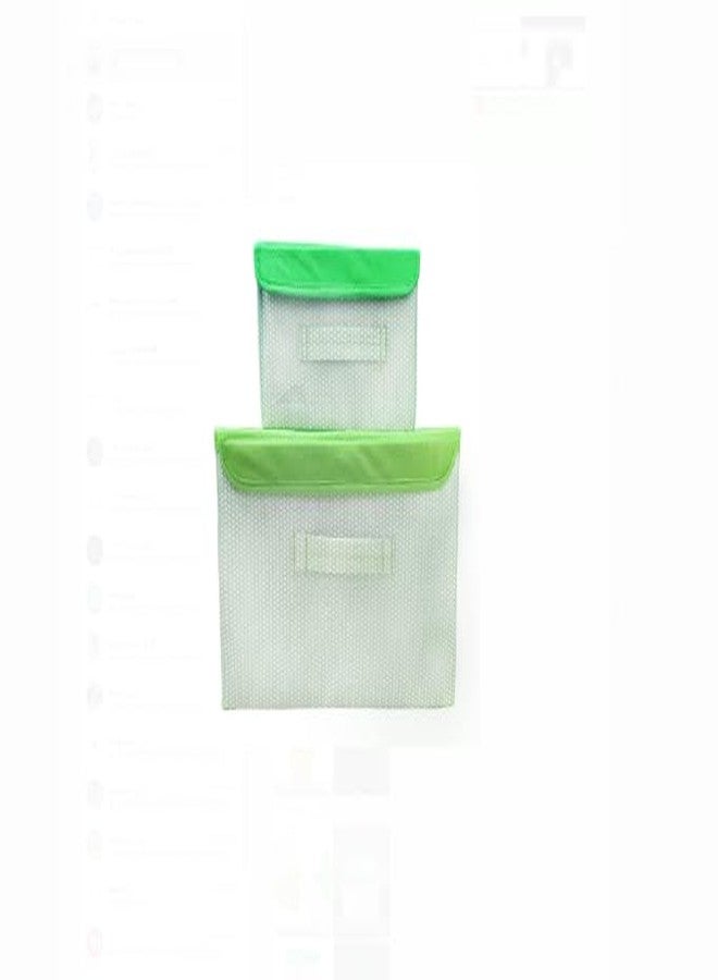 BUYEASY Storage Set of 2 Basket, Box, Bins & Non-Woven Wardrobe Organizer Foldable Drawer Rectangular Stackable BoxBins with Lid - Image 3