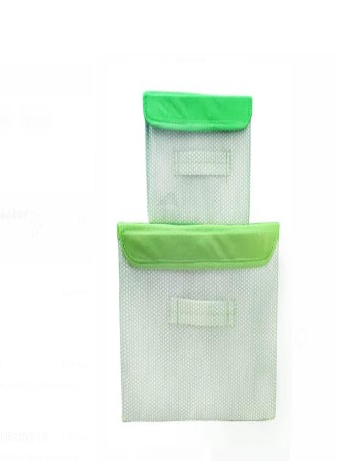 BUYEASY Storage Set of 2 Basket, Box, Bins & Non-Woven Wardrobe Organizer Foldable Drawer Rectangular Stackable BoxBins with Lid - Image 2