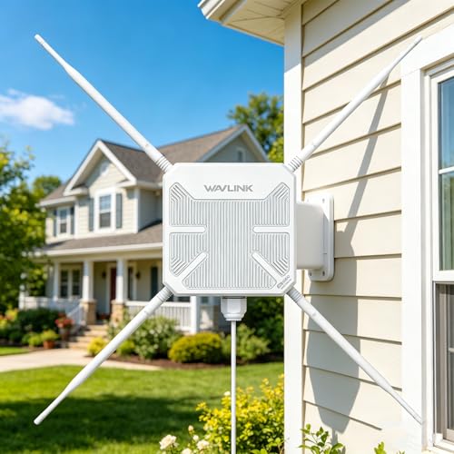 WAVLINK موسع واي فاي خارجي WAVLINK AC1200 2026 ثنائي النطاق طويل المدى معزز واي فاي 4x7dBi هوائيات Omni منفذ جيجابت PoE يدعم أوضاع APRepeaterMesh لكاميرات RV والمزارع في الهواء الطلق - Image 1
