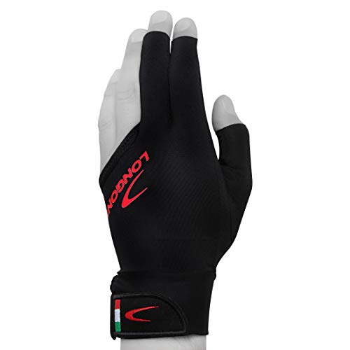 Longoni Black Fire 2.0 Billiard Pool CUE Glove - for Left or Right Hand - Black (Large, for Left Hand (Right-Handed Player)) - Image 2
