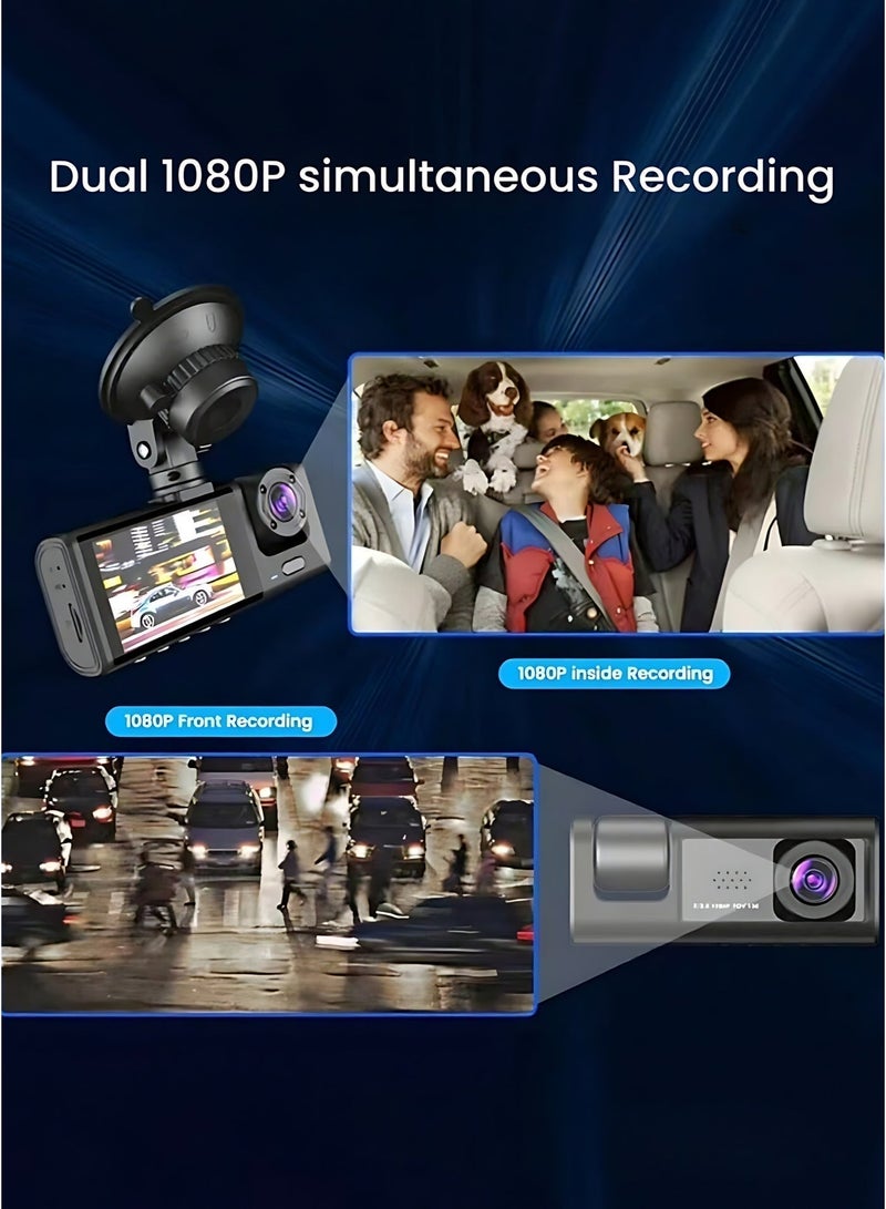 1080P Dual Dash Cam Front & Interior, Car Security Camera with Audio Recording, WDR Night Vision, G-Sensor Auto Emergency Lock, 2-Inch Display, Easy Plug & Play - Image 4